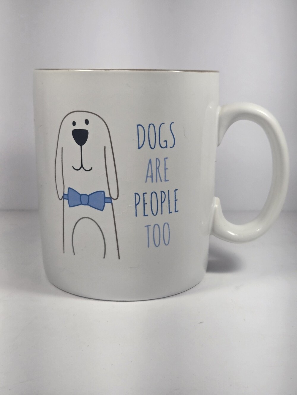 Dogs Are People Too White Ceramic Oversized 5" Dog Mug 10 Stawberry Street